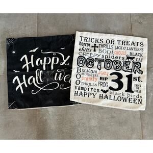 Pair of 17-1/2" Square Halloween Pillow Covers Hidden Zippers IMMACULATE